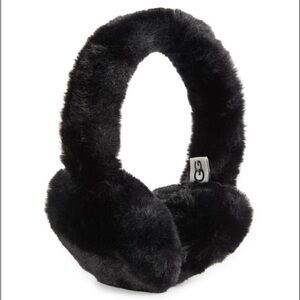 UGG Over-Ear Black Plush Headphones